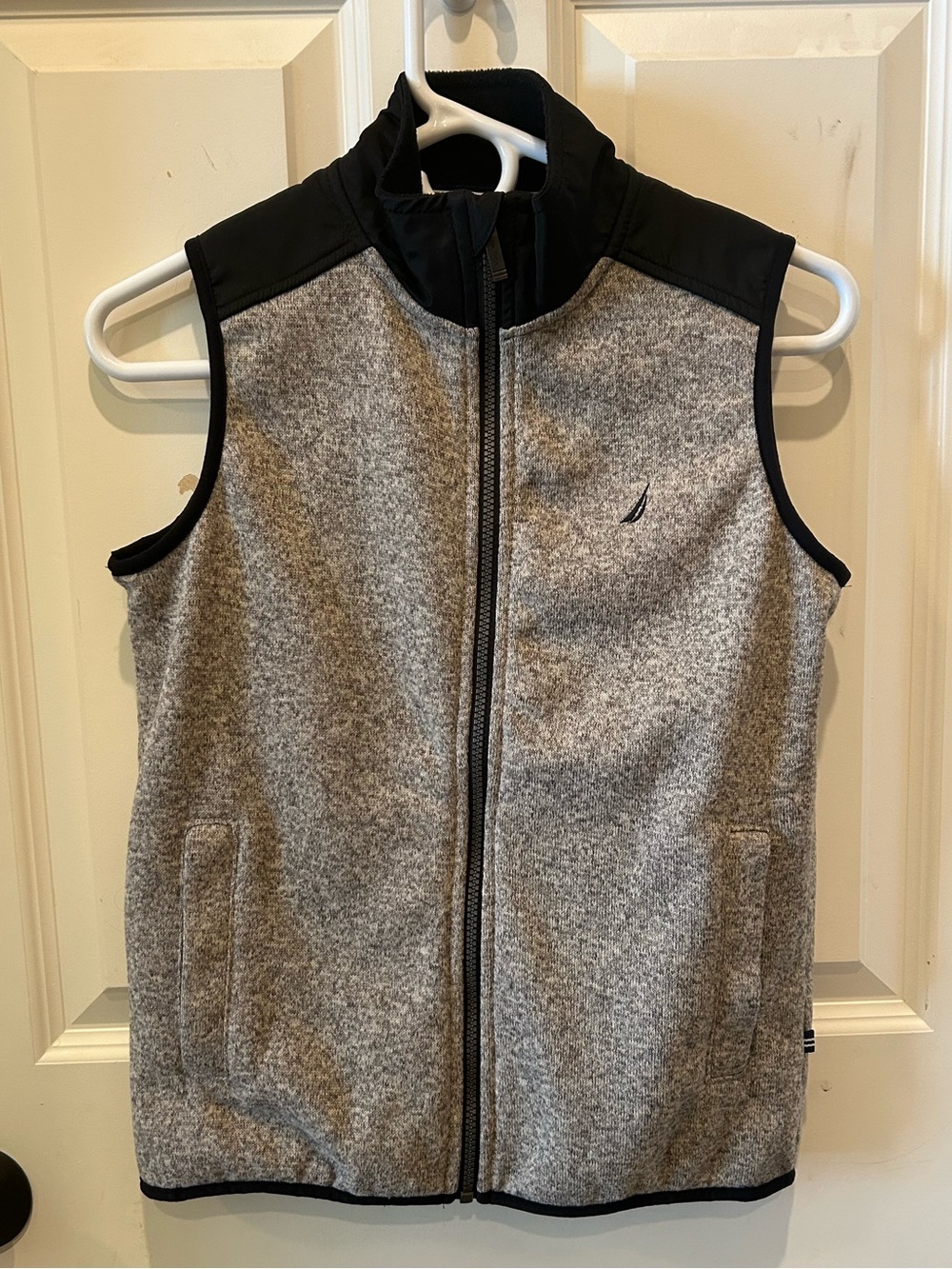 Nautica Gray Fleece Vest with Black Trim Youth